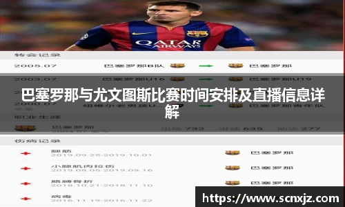 巴塞罗那与尤文图斯比赛时间安排及直播信息详解